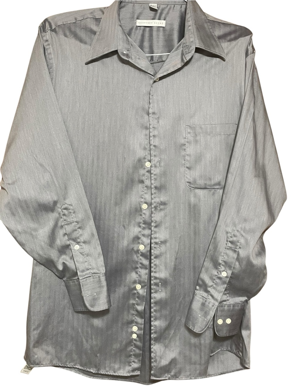 Geoffrey Beene Silver-Gray Long-Sleeve Dress Shirt